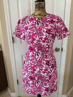 Lilly Pulitzer Pink and White Floral Midi Dress